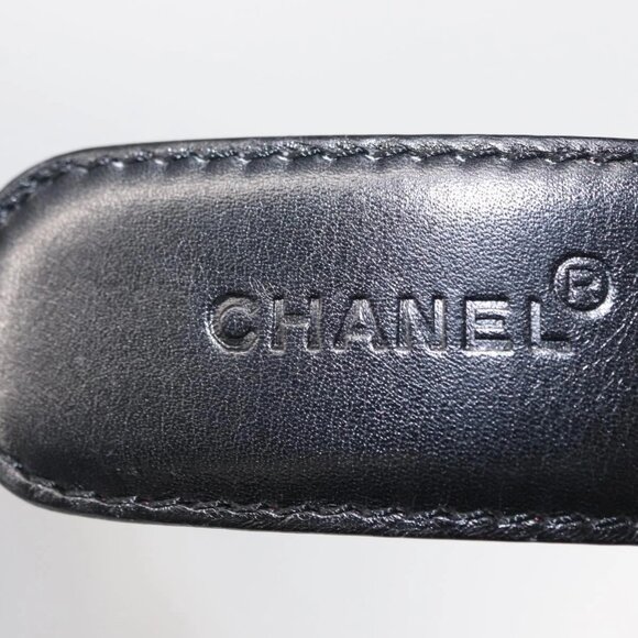 Authentic CHANEL Leather Black Gold CC Belt bst357-121825 - Picture 11 of 11